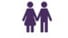 Icône Couple : Symbole de Partenariat et d'Égalité Icône mauve minimaliste représentant un couple (homme et femme) se tenant la main. Symbole de partenariat, d'égalité ou de relation conjugale.